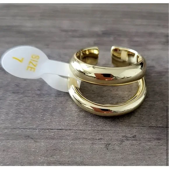 Loren Stewart x Curateur Gold Deux Open Band Ring Size 7 NWT - Picture 4 of 7